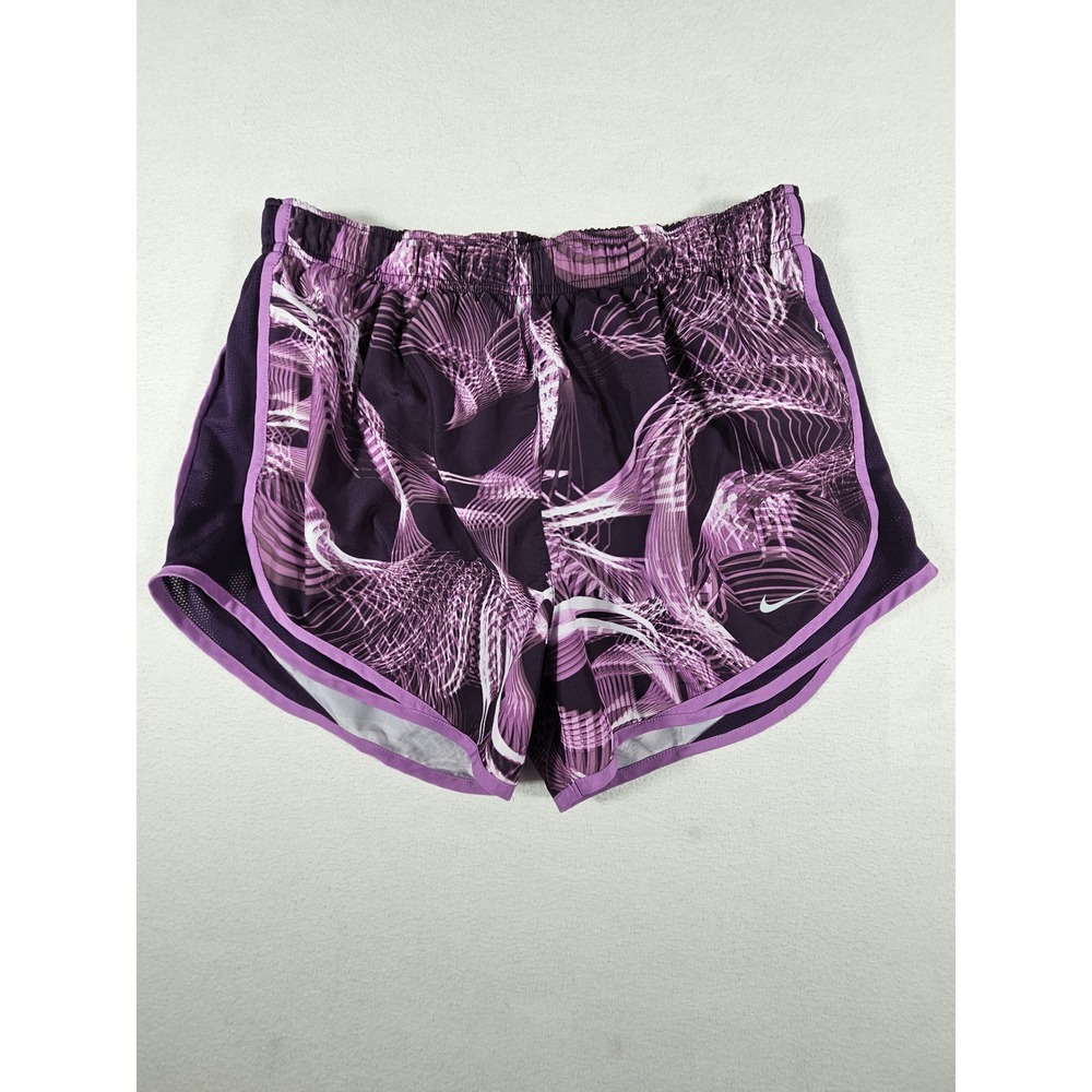 Nike Womens Dri-FIT Tempo Running Shorts Purple Abstract Print Large 890417-525